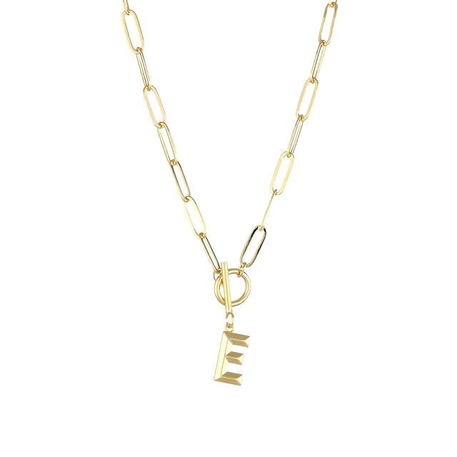 Anenjery Clasp Letter Initial Necklace