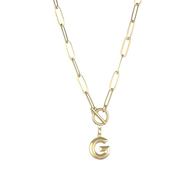 Anenjery Clasp Letter Initial Necklace